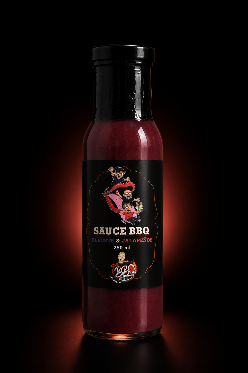 Bouteille de la sauce BBQ "B" par MO.