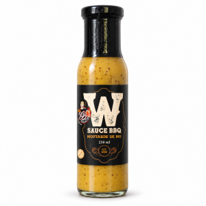Bouteille de sauce BBQ W à la moutarde à l’ancienne BonBBQ, 250 ml