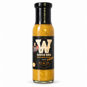 Bouteille de sauce BBQ W forte à la moutarde BonBBQ, 250 ml